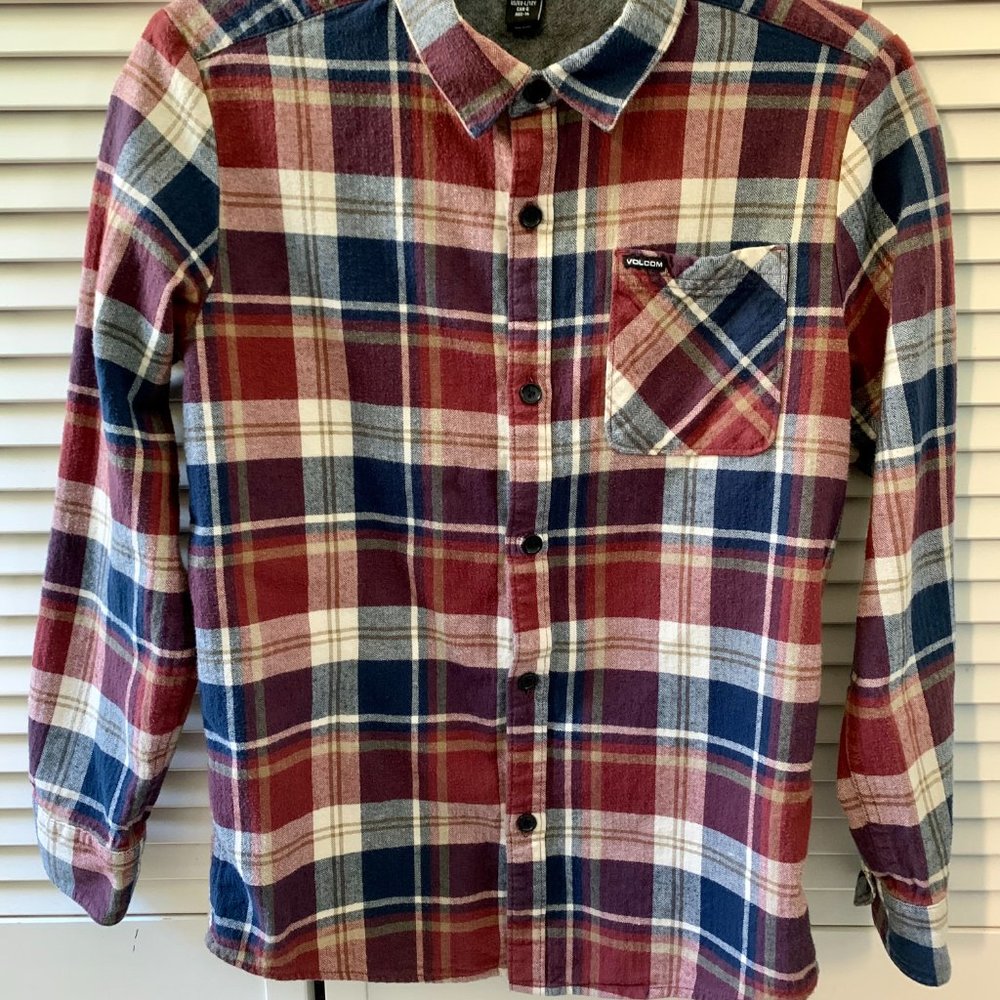 Boys Volcom Flannel Button Down Shirt